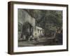 A Cottage in North Wales, with Figures (W/C on Paper)-Samuel Austin-Framed Giclee Print