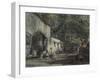 A Cottage in North Wales, with Figures (W/C on Paper)-Samuel Austin-Framed Giclee Print
