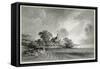 A Cottage Near the Shore of a Lake-John Baptist Malchair-Framed Stretched Canvas