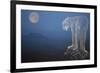 A Cougar Stands on a Cliff Ledge, Surveying the Mountains Surrounding It-Gordon Semmens-Framed Giclee Print