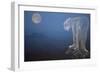 A Cougar Stands on a Cliff Ledge, Surveying the Mountains Surrounding It-Gordon Semmens-Framed Giclee Print