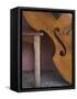 A Counterbass Leaning Against a Wooden Table, Trinidad, Sancti Spiritus Province, West Indies-Eitan Simanor-Framed Stretched Canvas