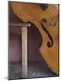 A Counterbass Leaning Against a Wooden Table, Trinidad, Sancti Spiritus Province, West Indies-Eitan Simanor-Mounted Photographic Print