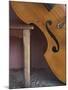 A Counterbass Leaning Against a Wooden Table, Trinidad, Sancti Spiritus Province, West Indies-Eitan Simanor-Mounted Photographic Print