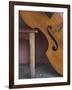 A Counterbass Leaning Against a Wooden Table, Trinidad, Sancti Spiritus Province, West Indies-Eitan Simanor-Framed Photographic Print