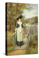 A Country Beauty-Charles Edward Wilson-Stretched Canvas