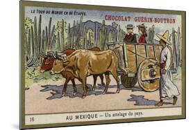 A Country Ox Cart, Mexico-null-Mounted Giclee Print