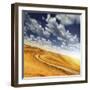 A Country Road in Field Against Moody Sky, Tuscany, Italy-null-Framed Photographic Print