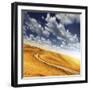 A Country Road in Field Against Moody Sky, Tuscany, Italy-null-Framed Photographic Print