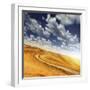 A Country Road in Field Against Moody Sky, Tuscany, Italy-null-Framed Photographic Print