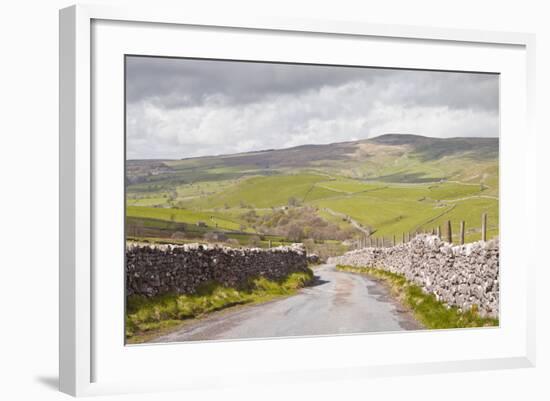 A Country Road in the Yorkshire Dales Near to Malham, Yorkshire, England, United Kingdom, Europe-Julian Elliott-Framed Photographic Print