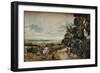 'A Country Road with Trees and Figures (recto); Willy Lott's House (verso)', c1830-John Constable-Framed Giclee Print