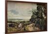 'A Country Road with Trees and Figures (recto); Willy Lott's House (verso)', c1830-John Constable-Framed Giclee Print