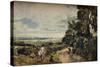 'A Country Road with Trees and Figures (recto); Willy Lott's House (verso)', c1830-John Constable-Stretched Canvas