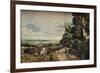 'A Country Road with Trees and Figures (recto); Willy Lott's House (verso)', c1830-John Constable-Framed Giclee Print