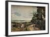 'A Country Road with Trees and Figures (recto); Willy Lott's House (verso)', c1830-John Constable-Framed Giclee Print