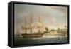 A Country Ship on the Hoogly Near Calcutta-Thomas Whitcombe-Framed Stretched Canvas