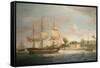 A Country Ship on the Hoogly Near Calcutta-Thomas Whitcombe-Framed Stretched Canvas