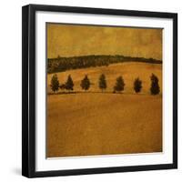 A Countryside View with a Row of Trees-Trigger Image-Framed Photographic Print