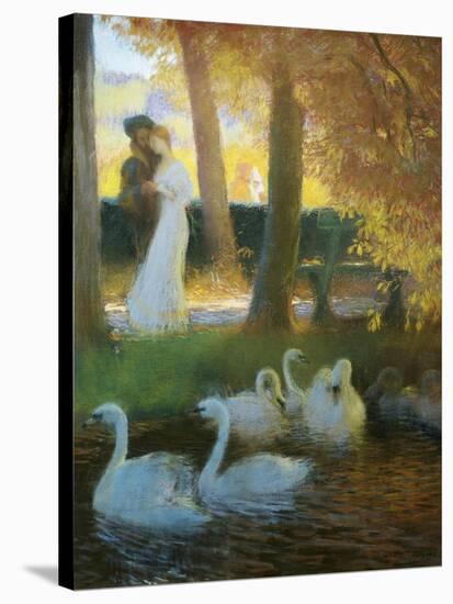 A Couple and Swans-Gaston De Latouche-Stretched Canvas