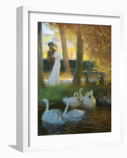 A Couple and Swans-Gaston De Latouche-Framed Giclee Print