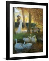 A Couple and Swans-Gaston De Latouche-Framed Giclee Print