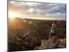 A Couple at Sunset in Bryce Canyon National Park in the Summer Overlooking the Canyon-Brandon Flint-Mounted Photographic Print