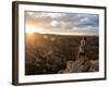 A Couple at Sunset in Bryce Canyon National Park in the Summer Overlooking the Canyon-Brandon Flint-Framed Photographic Print