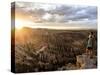 A Couple at Sunset in Bryce Canyon National Park, Utah, in the Summer Overlooking the Canyon-Brandon Flint-Stretched Canvas