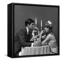 A Couple Dining, 1960s-John French-Framed Stretched Canvas