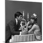 A Couple Dining, 1960s-John French-Mounted Premium Giclee Print