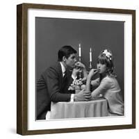 A Couple Dining, 1960s-John French-Framed Giclee Print