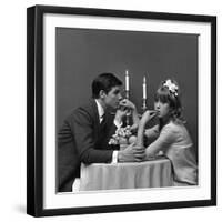 A Couple Dining, 1960s-John French-Framed Giclee Print