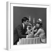 A Couple Dining, 1960s-John French-Framed Giclee Print