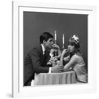 A Couple Dining, 1960s-John French-Framed Giclee Print