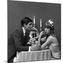 A Couple Dining, 1960s-John French-Mounted Giclee Print