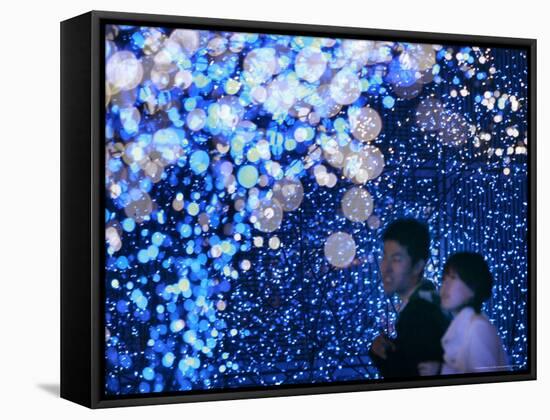 A Couple Goes Through the Sea of Illumination, Tokyo's Business District of Shiodome Dec. 1, 2006-null-Framed Stretched Canvas