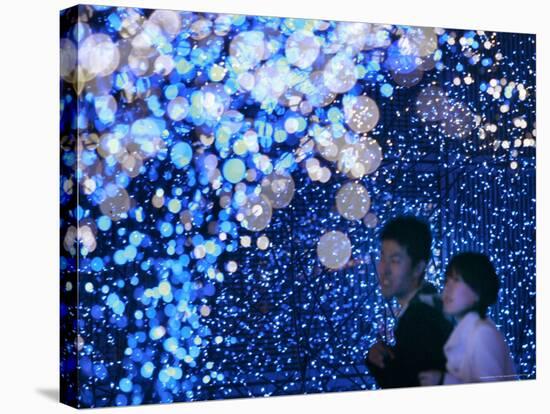 A Couple Goes Through the Sea of Illumination, Tokyo's Business District of Shiodome Dec. 1, 2006-null-Stretched Canvas