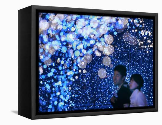 A Couple Goes Through the Sea of Illumination, Tokyo's Business District of Shiodome Dec. 1, 2006-null-Framed Stretched Canvas