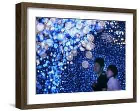 A Couple Goes Through the Sea of Illumination, Tokyo's Business District of Shiodome Dec. 1, 2006-null-Framed Photographic Print