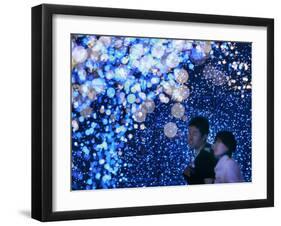 A Couple Goes Through the Sea of Illumination, Tokyo's Business District of Shiodome Dec. 1, 2006-null-Framed Photographic Print