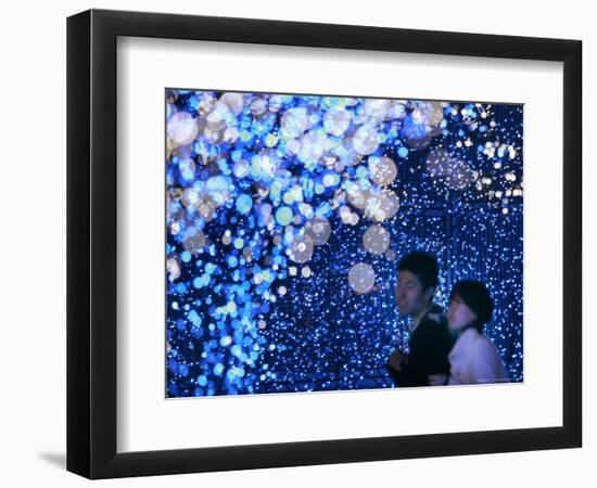 A Couple Goes Through the Sea of Illumination, Tokyo's Business District of Shiodome Dec. 1, 2006-null-Framed Photographic Print