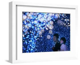 A Couple Goes Through the Sea of Illumination, Tokyo's Business District of Shiodome Dec. 1, 2006-null-Framed Photographic Print