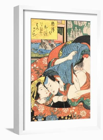 A Couple Having Sex in an Interior, 1850s-Kunimaru-Framed Giclee Print