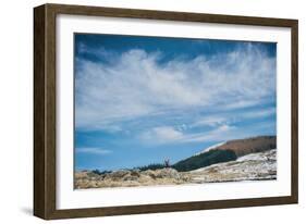 A Couple Holding Each Other on Top of a Mountain-Clive Nolan-Framed Photographic Print