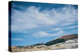 A Couple Holding Each Other on Top of a Mountain-Clive Nolan-Stretched Canvas