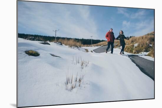 A Couple Holding Each Other on Top of a Mountain-Clive Nolan-Mounted Photographic Print