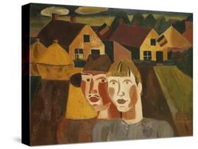 A Couple in a Village; Le Couple Au Village, 1930-Gustave de Smet-Stretched Canvas