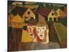 A Couple in a Village; Le Couple Au Village, 1930-Gustave de Smet-Stretched Canvas