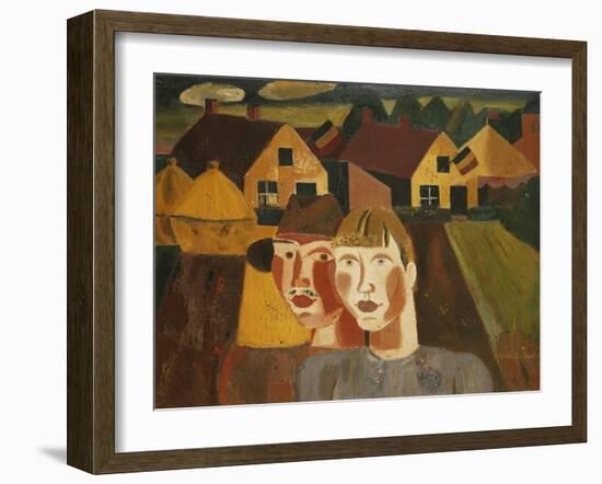 A Couple in a Village; Le Couple Au Village, 1930-Gustave de Smet-Framed Giclee Print